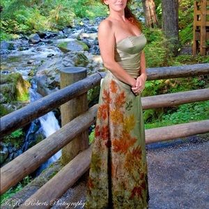 Hand painted Bride's Maid, Prom Gown,Wedding Gown